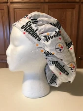Scrub or Chef Hat Medical Nursing Chemo Pittsburgh Steelers Cotton Fabric