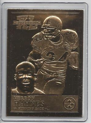 Verron Haynes Danbury Mint 2006 Steelers Super Bowl XL 22kt Gold NFL Card 