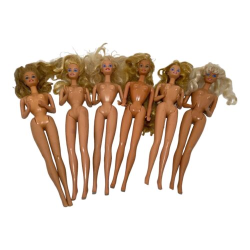 ๐ VINTAGE 1980's & 1990's LOT OF 6 MATTEL BARBIE DOLLS BLONDE HAIR BLUE EYES N0