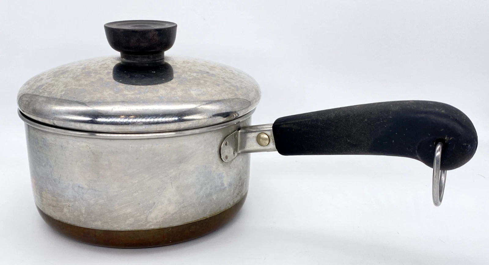 1801 Revere Ware Saucepan Pot 1 QT 81 COPPER BOTTOM Stainless Lid Rome NY USA