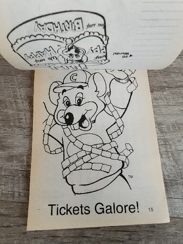 1998 Vintage CHUCK E. CHEESE Showbiz Pizza FUN PAD Games Puzzles Mazes Coloring - Picture 12 of 19
