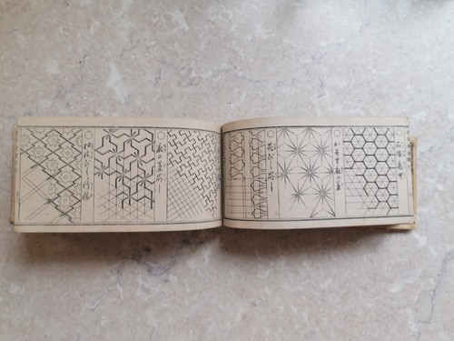 1870 JAPANESE WOODBLOCK PATTERN BOOK FOR CERAMICS / TEXTILES 250+ IMAGES - Picture 4 of 16