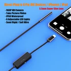 Slim 5.5mm Lens Endoscope Inspection Camera For iPhone/iPad/iOS Borescope Cable