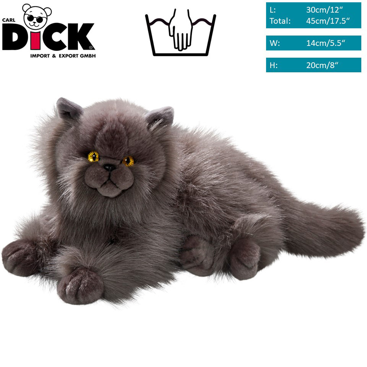 Carl Dick Persian Cat grey, Stuffed Animal, Plush Toy | eBay