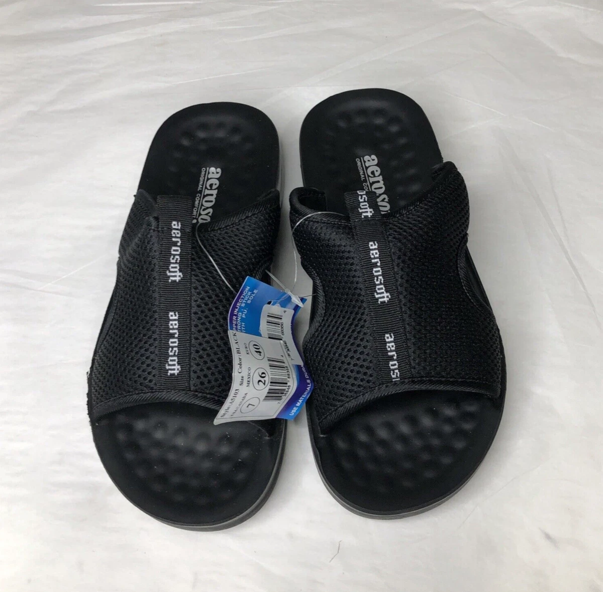 Aerosoft Men's Slip-On Slides A5103 Black US 7/EU 40