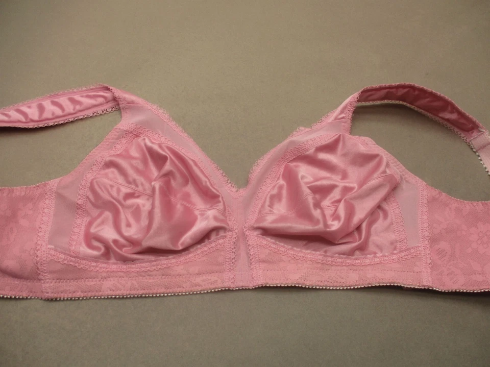 40B Playtex 18Hour Women Pink Unlined Wireless Wide Strap Back Close Demi Bra 9F - Image 2 of 4