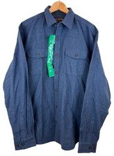 Grizzly Mountain Men's XL Long Sleeve Double Brushed Chamois Flannel Dark Blue