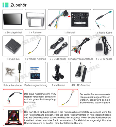 8-Core 4+64GB Android 14 Autoradio Carplay WiFi GPS Navi Für VW Golf 7 MK7 VII - Bild 13 von 13