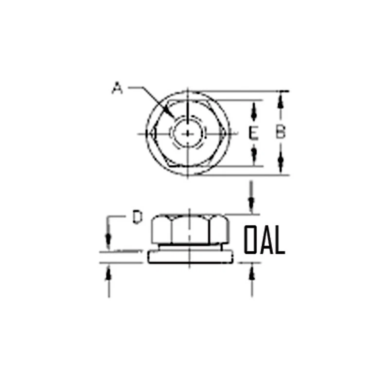 Tuerca de brida TE-CO 41605, 1/2"-13 - 8 piezas Foto 2 de 2