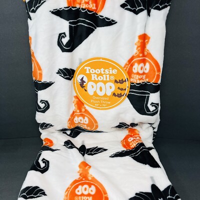 Tootsie Roll POP Halloween Throw Blanket 60''x70  Witch Hat Cap Candy Black