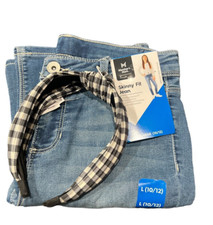 Members Mark Skinny Fit Girls Denim Mid Rise Stretch Jean Headband Sz L 10/12