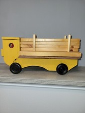 VINTAGE WOODEN TRUCK HANDMADE WITH ALL PIECES 13.5 X 7 X 6. AWESOME  