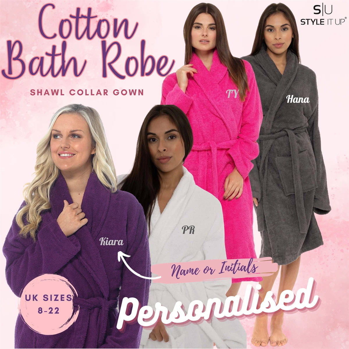 Personalised dressing gown womens sale