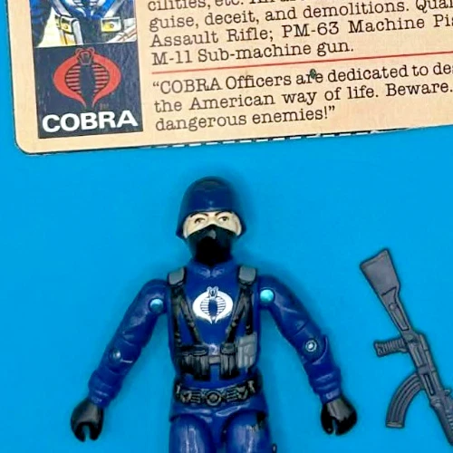 Braços giratórios Cobra Officer V1.5 100% completos G.I. Joe 1983 Vintage com cartão de arquivo - Imagem 2 de 4