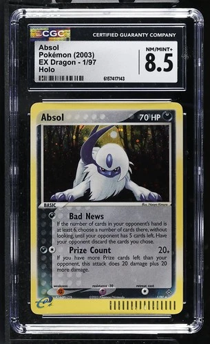 CGC 8.5 Absol 1/97 EX Dragon Holo Pokemon Card