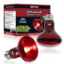 Infrared Heat Lamp 75W 2 Pack   Reptile  Amphibian Basking Spot Light Bulbs, R