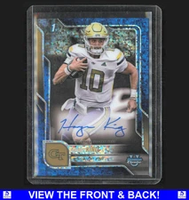 Haynes King 2024 Bowman U Chrome Blue Diamond /150 1st QB Auto RC GA Tech BCA HK
