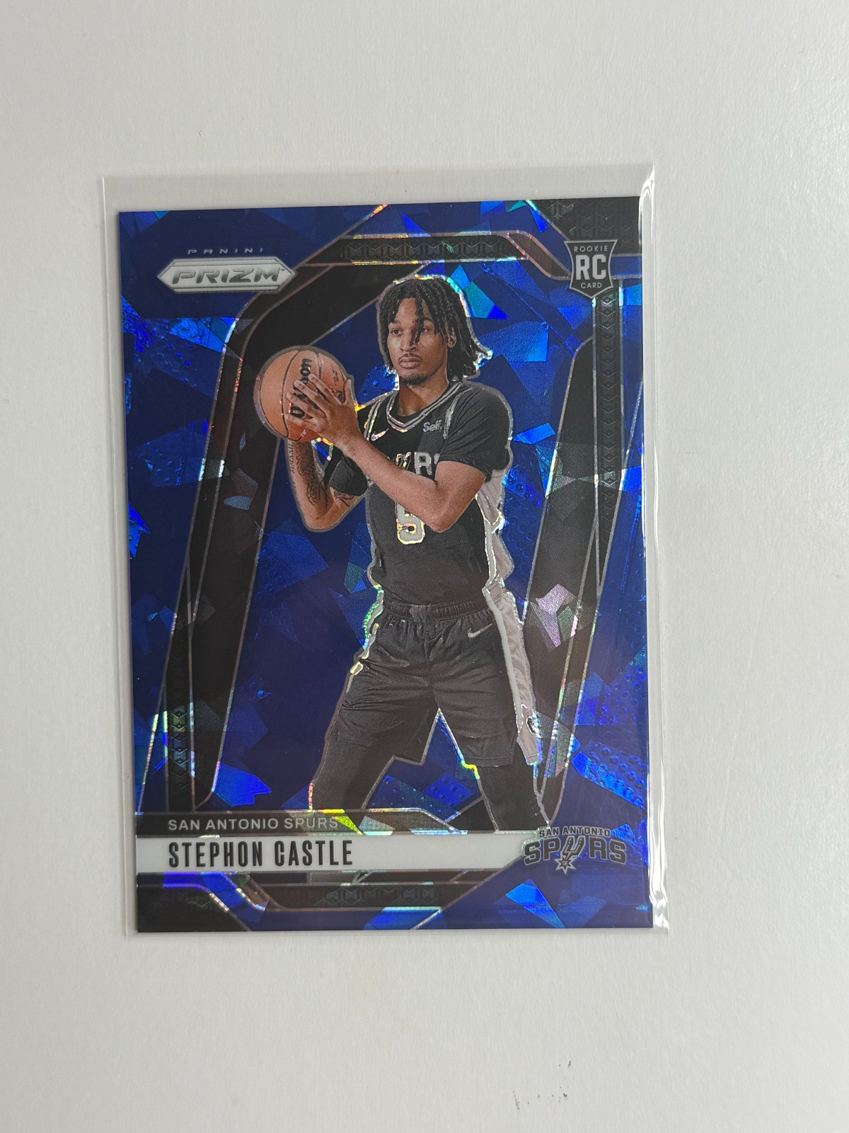 2024-25 Panini Prizm Stephon Castle #234 Blue Cracked Ice Prizm Rookie RC /125