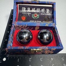 B7 Chinese Health Chrome Exercise Stress Baoding Balls Relaxation Therapy Blue