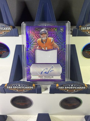 #ad 2024 Panini Obsidian Troy Franklin Rookie Jumbo Jersey Purple Flood 49 RJJ TFN $24.99