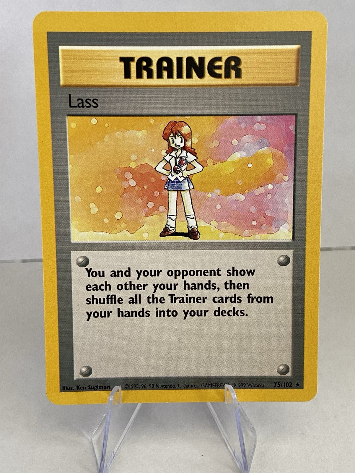 Pokémon TCG Lass Trainer Base Set 75/102 Rare Vintage 1999 WOTC NM