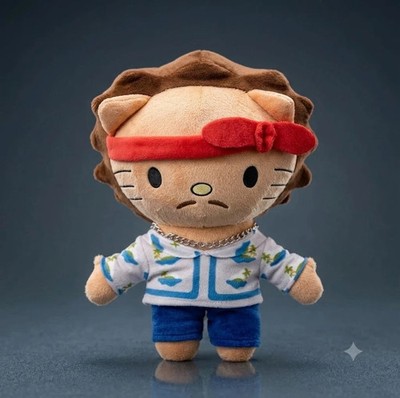 Hello Kitty As BRUNO MARS Red Headscarf Plush Doll Stuffed Figure Plush Toy 26cm