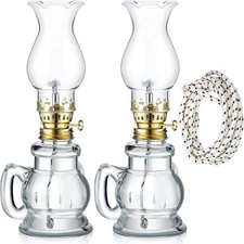 Yexiya 2 Pieces Rustic Oil Lamp Lantern Large Classic Kerosene Vintage... 