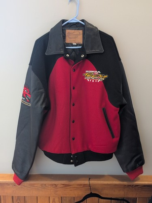 #ad Vintage troy racing Honda Leather jacket $230.00