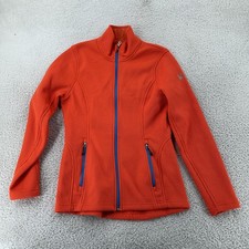 Spyder Endure Full Zip SweaterJacket Womens Medium Orange Fleece Lined Ski