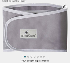 Anna  Eve Swaddle Strap Arms Only Infant Baby Swaddle, Gray, Hook  Loop
