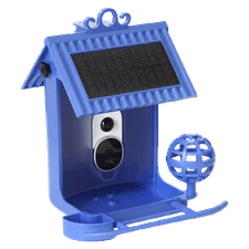 Hello Birdie Solar Roof Smart Bird Feeder and Accessories (Blue)