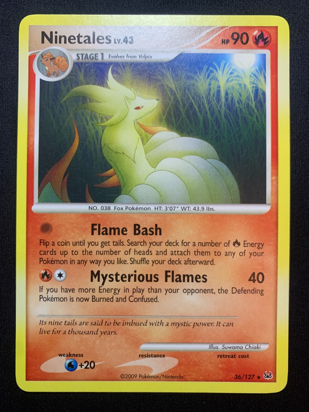 NINETALES - 36/127 - PLATINUM - RARE POKEMON CARD - LP
