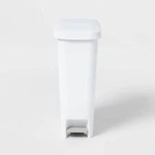 11gal Slim Step Trash Can - Brightroom: White Pedal-Operated Lid,