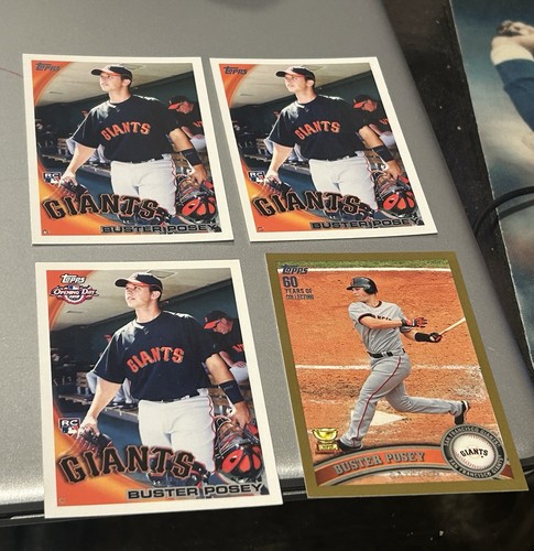 Rare 2010 Topps Rookie Card Lot Buster Posey of 3 plus 2011 Topps Gold GIANTS