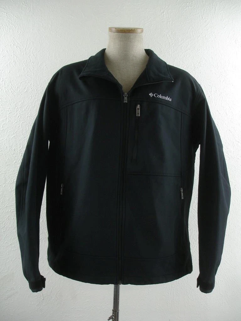 Men's XL Columbia Ascender Softshell Jacket Black Full-Zip Wind Rain Resistant
