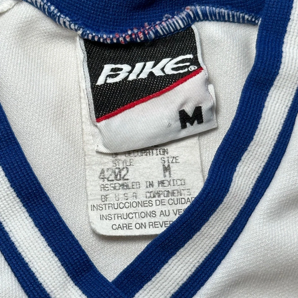 Camiseta deportiva de béisbol vintage de los 90 Bike MLB Los Angeles Dodgers blanca azul juvenil mediana Foto 4 de 4