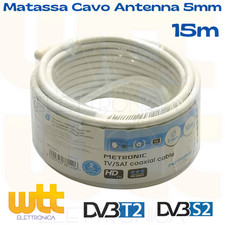 Matassa Cavo Filo Coassiale Antenna Tv Satellitare e Digitale Terrestre 15m