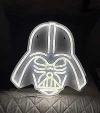 Letrero de neón LED para casco Star Wars de 16"x15" con atenuador lámpara de luz alimentada por USB