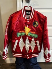 Youth Medium Red Power Rangers Bomber Jacket Headgean Classics Mighty Morphin