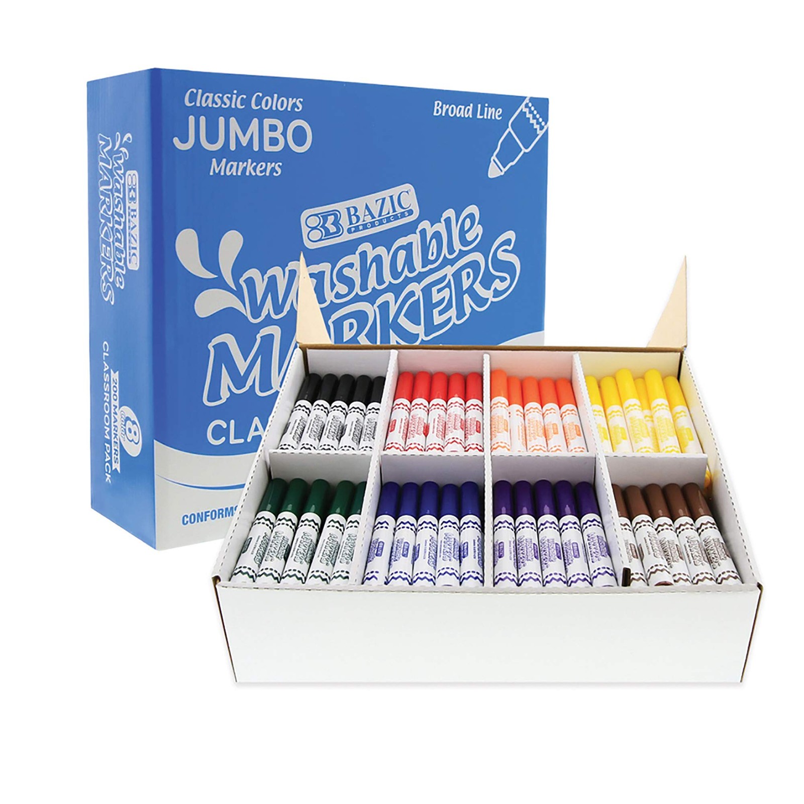 Broad Line 8 Color, Classroom Bulk Pack Jumbo Size