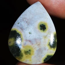 32.95 Cts Natural OCEAN JASPER Cabochon Pear Shape Gemstone 23x29x6 mm GSi-65