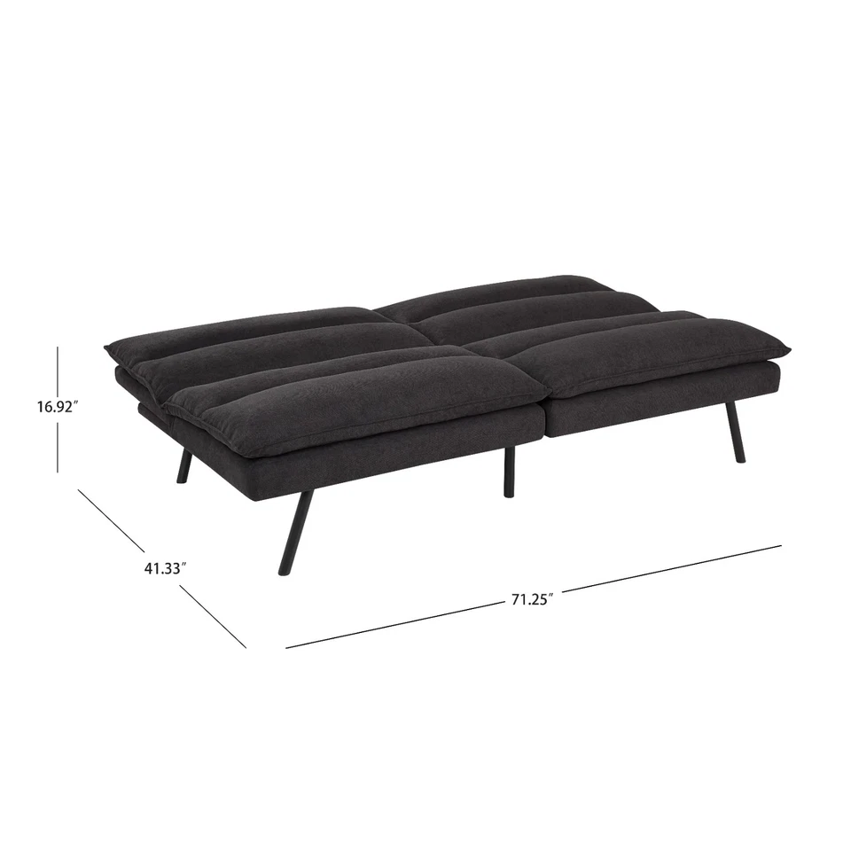 Диван-кровать с откидным верхом футон с пеной с эффектом памяти, прочная обивка и прочная рама - Изображение 3 из 4