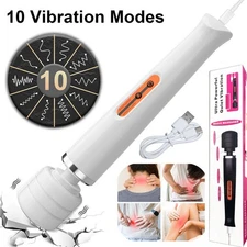 USB Rechargeable 10 Modes Speed Pleasure Stick Wand Vibrating Massager Body