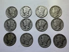 Mercury Dime Lot of 12 - 90% Silver - 1941-1945