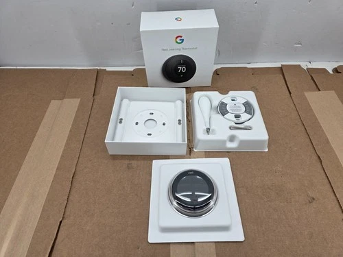 Google Nest 3rd BlackGeneration Learning Programmable Thermostat Kit T3016US A+