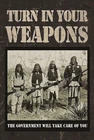 Metal Tin Sign, Turn in Your Weapons Retro Vintage Painting for Bars Plaque Post