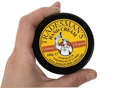 ELEGANCE NATURAL SKIN CARE Tradesmans Handcreme 100g trocken gespalten Finger strapazierfähig Bauarbeiter Mechaniker Handel UK