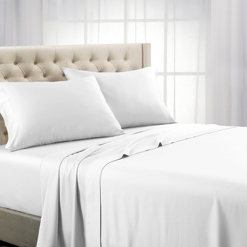 Cal-King Size Bed Sheet Set- 22" Super Deep Pocket Solid 1000TC Cotton Sheet Set - 第 4/20 張圖片