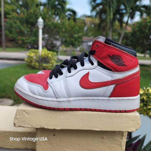 Nike Air Jordan 1 Retro High Og Bred Toe (575441-610) Size 7Y Black Red White