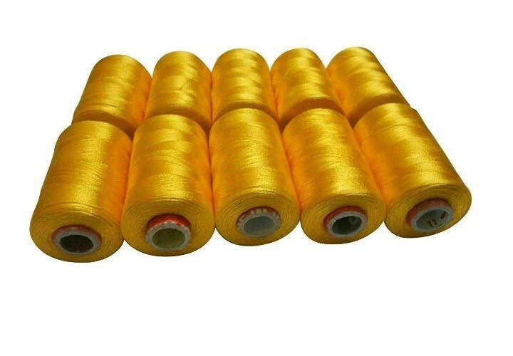 Viscose Rayon Yarn Thread (Yellow) Embroidery /Bangle-jewelry making 10 spools - Image 2 of 3
